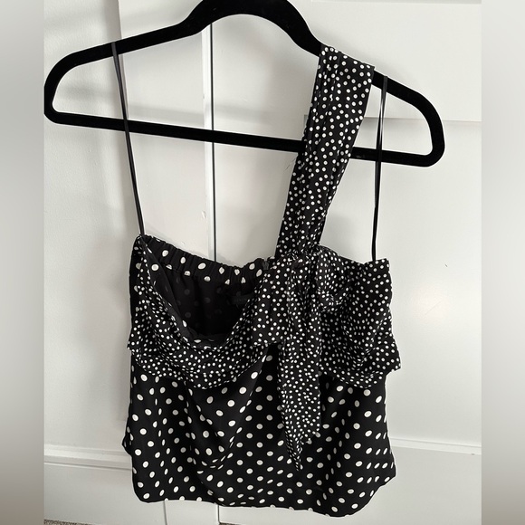 J.Crew Polka Dot One Shoulder Tank Size 12 - Picture 2 of 5